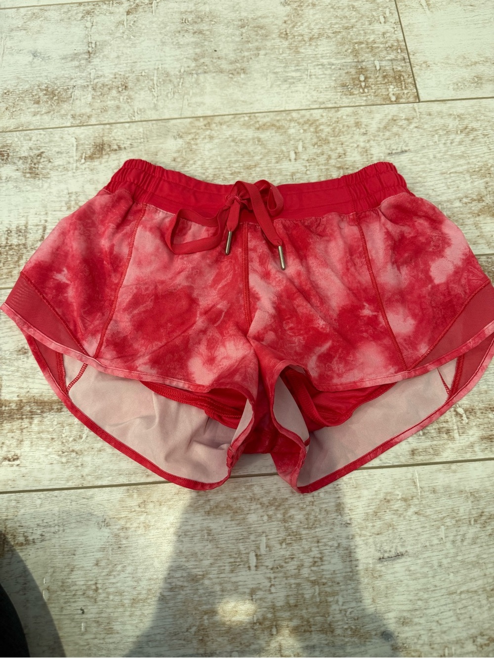 lululemon athletica Red Tie-Dye Athletic Shorts